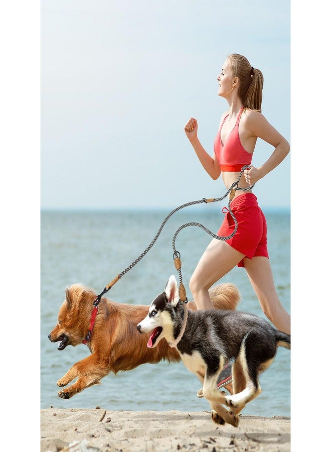 مايل هاي لايف طوق كلاب مزدوج من مايل هاي لايف - مزدوج، بدون استخدام اليدين، دوار 360 درجة، مصنوع من الجلد بتصميم أنيق - أسود كاكي، 8 أقدام - Image 2